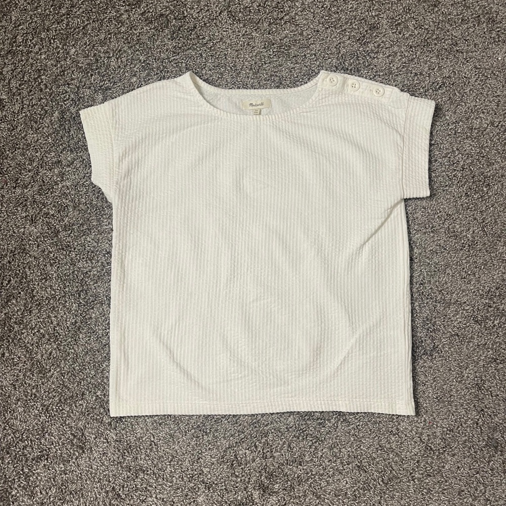 Madewell White Blouse Classic Top